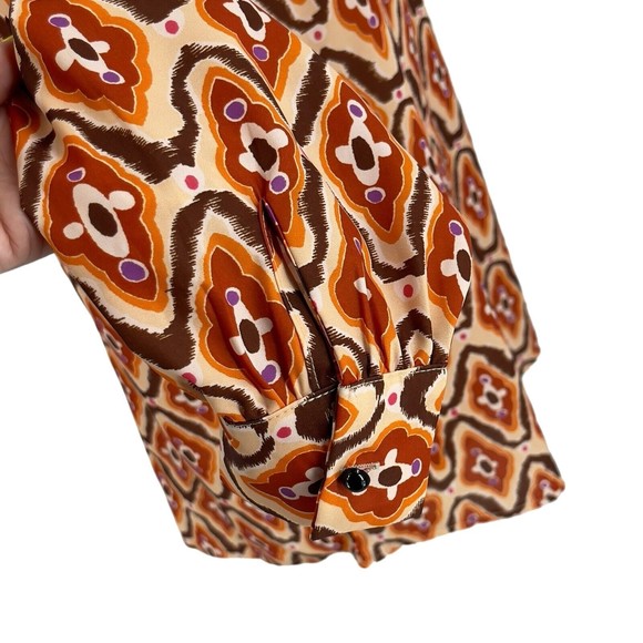 Shein Womens Mock Neck Retro Pleated Blouse Dressy Long Puff Sleeve Size Large - Picture 6 of 12